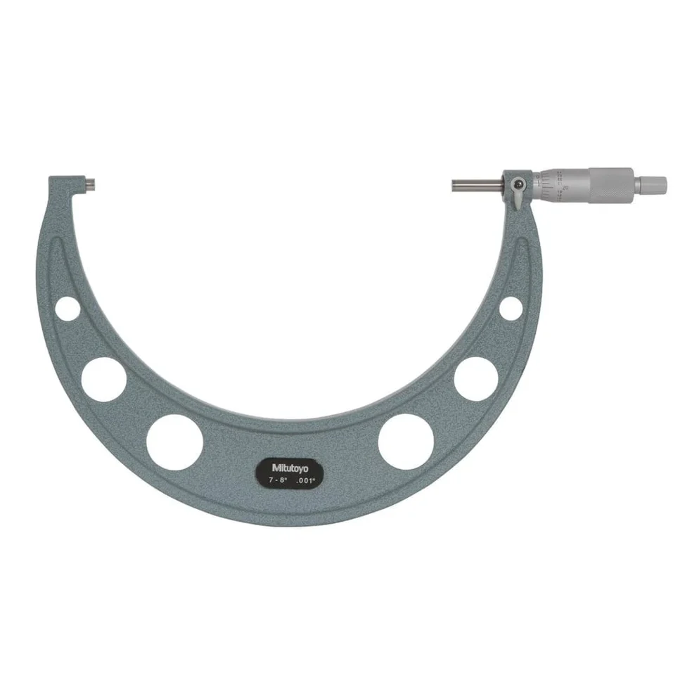 Mitutoyo 103-184 Outside Micrometer With Ratchet Stop, Range 7-8 Inch