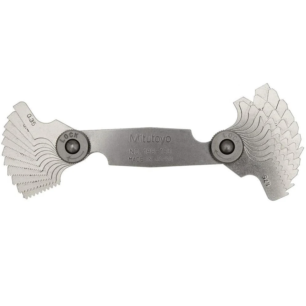Mitutoyo 188-130 Metric Screw Pitch Gage Set 0.35mm to 6mm 22 Leaves