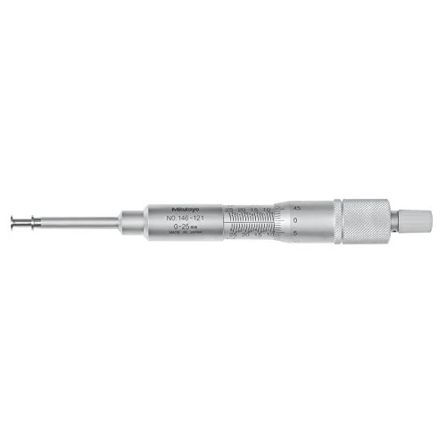 Mitutoyo 146-121 Groove Micrometer With Rotating Spindle, Range Outside: 0-25mm, Inside: 1.6-26.5mm