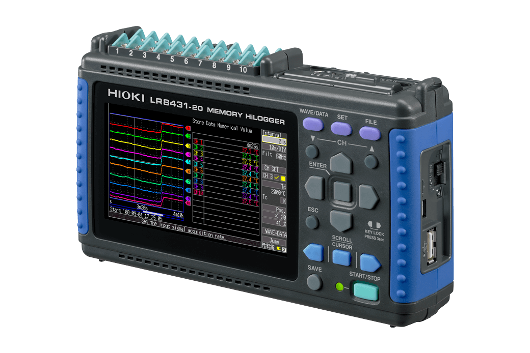 Hioki LR8431-20 PRO Memory HiLogger Kit, 10 channels