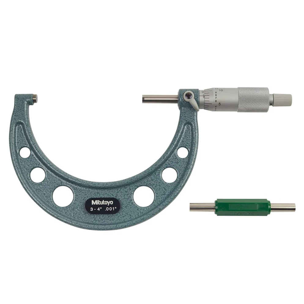 Mitutoyo 103-180 Outside Micrometer With Ratchet Stop, Range 3-4 Inch